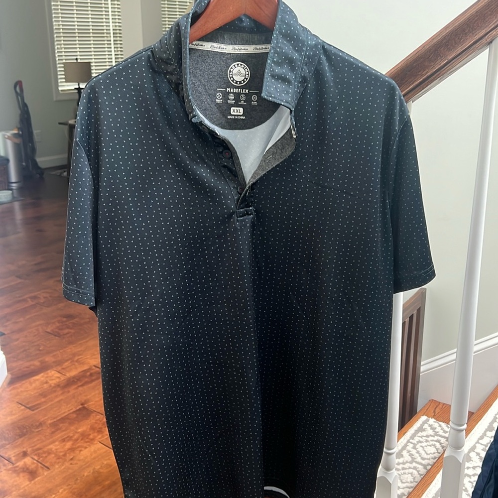 Men’s flag and anthem moisture wicking short sleeve polo
